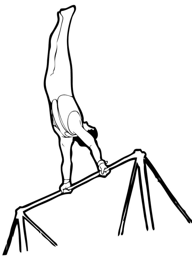 Раскраска Турник для художественной гимнастики