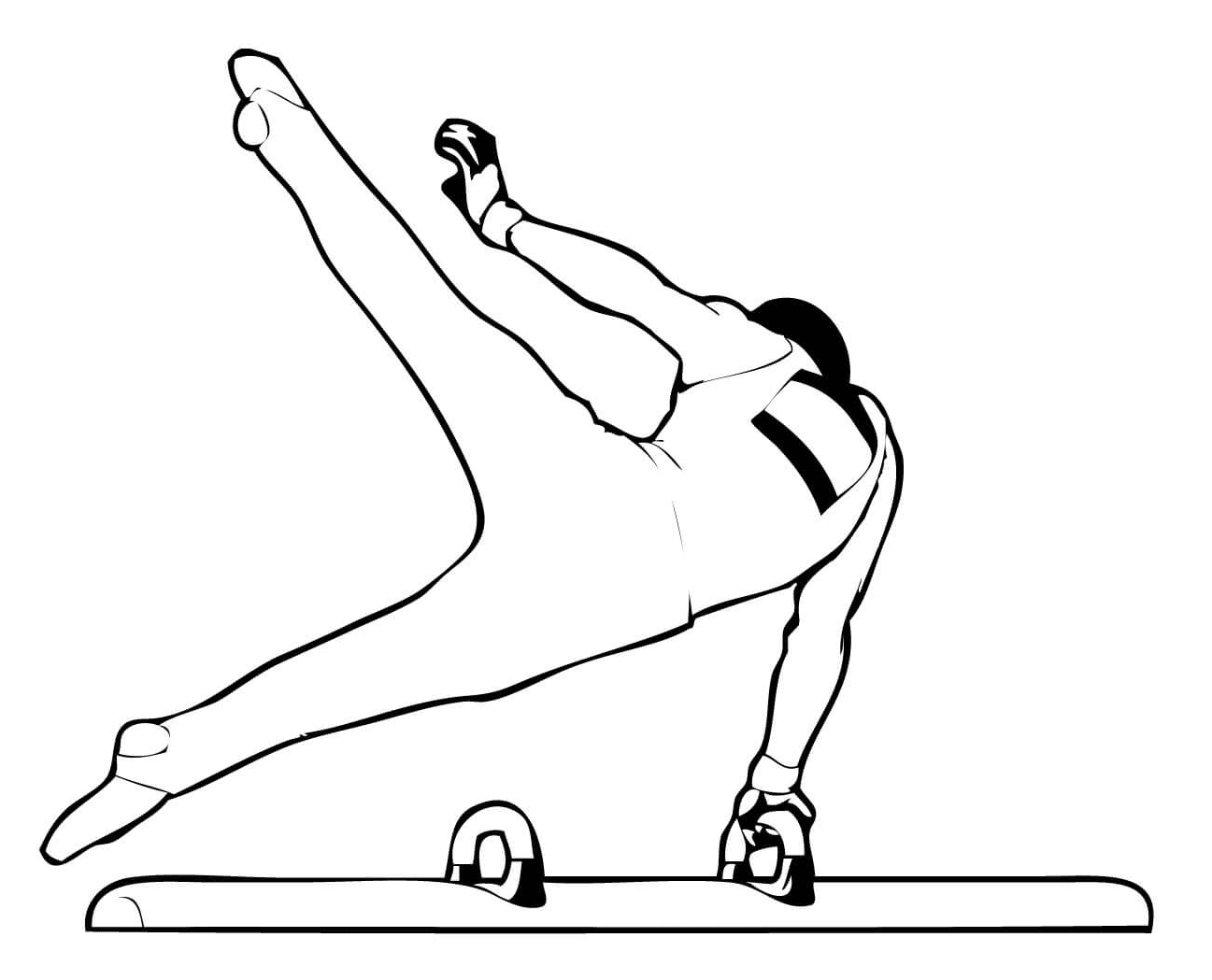 Artistic Gymnastics Pommel Horse Coloring Page