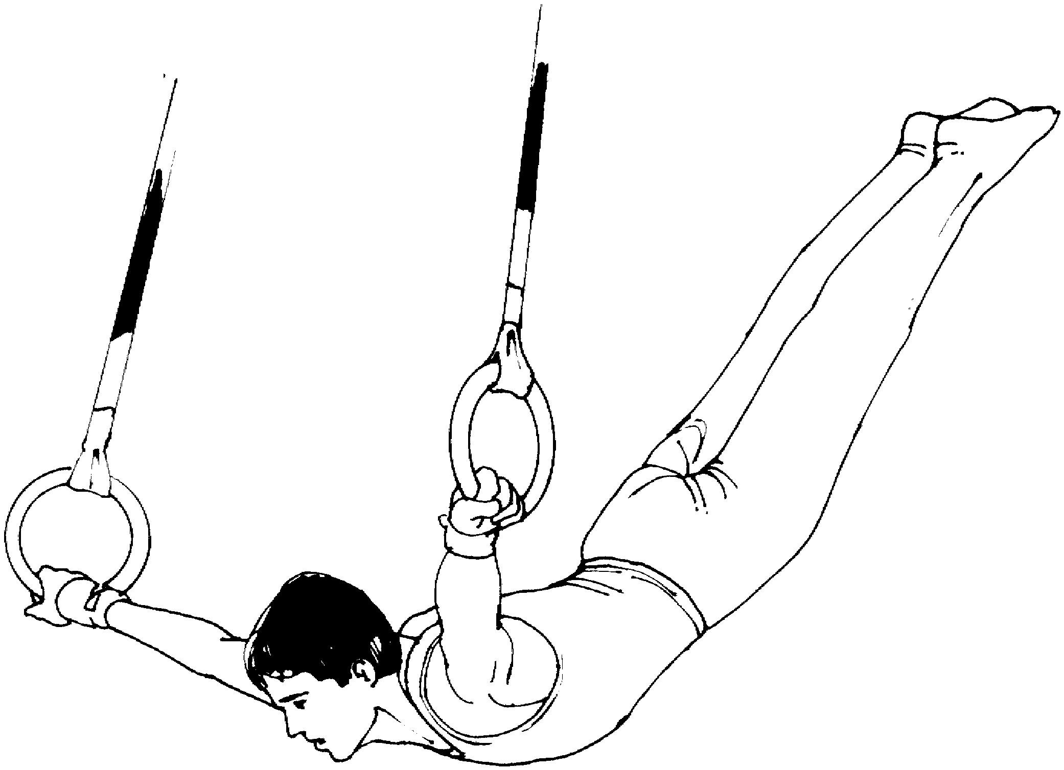 Artistic Gymnastics Rings to Print Coloring Page
