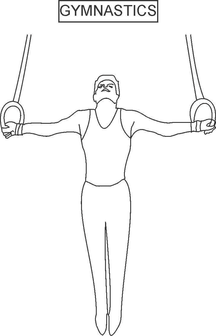 Artistic Gymnastics Rings Coloring Page