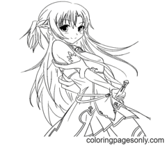 Desenhos de Asuna para colorir