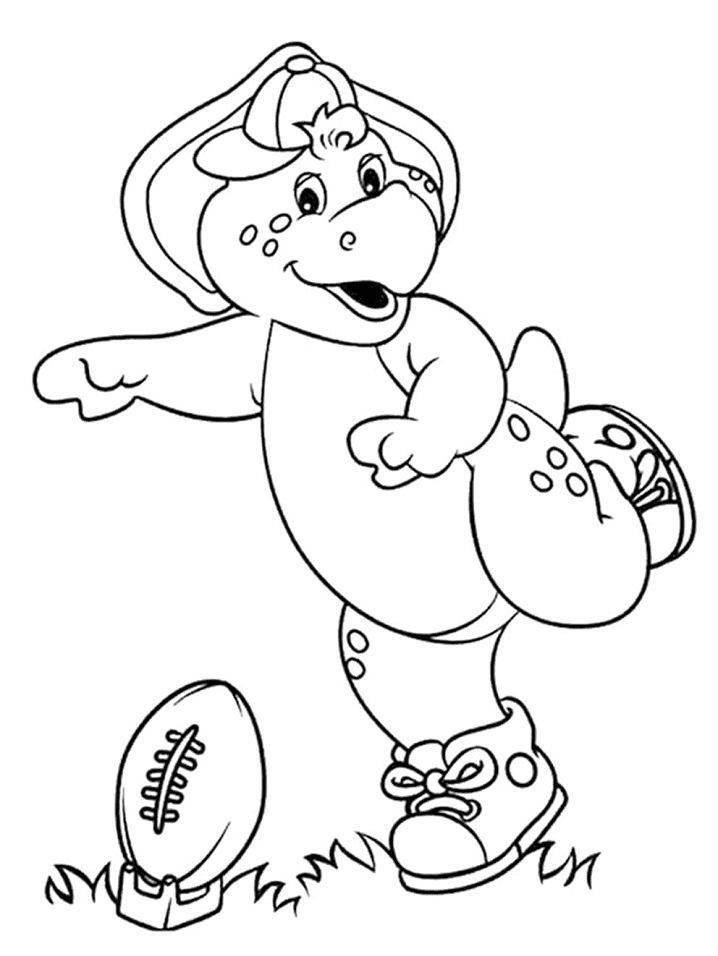 BJ Playing Football Coloring Pages