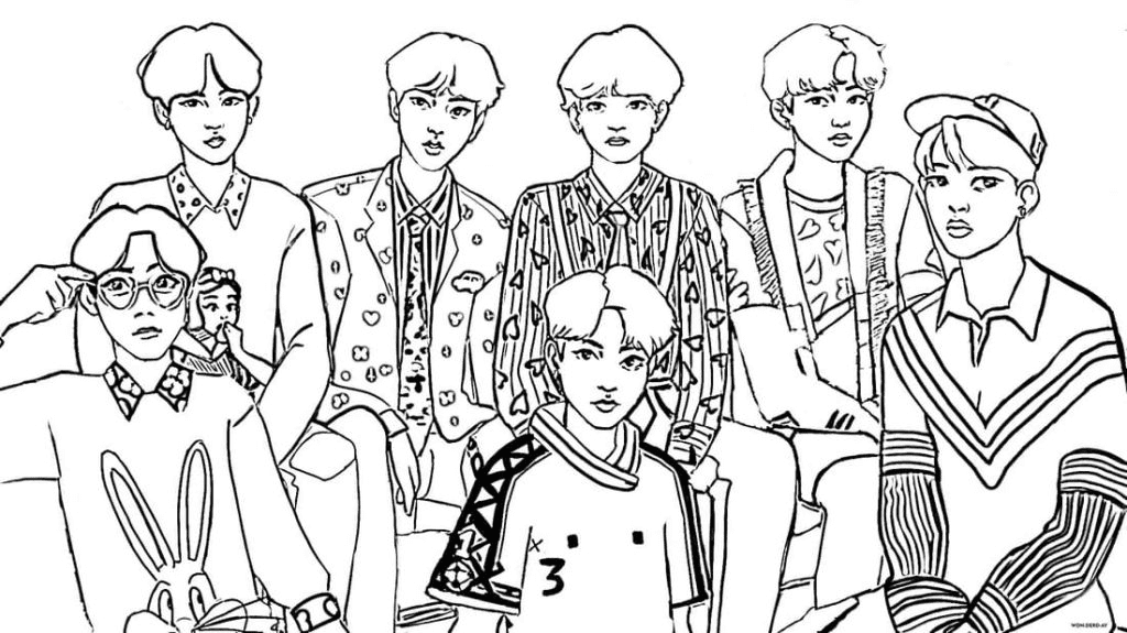 BTS At Home Coloring Pages