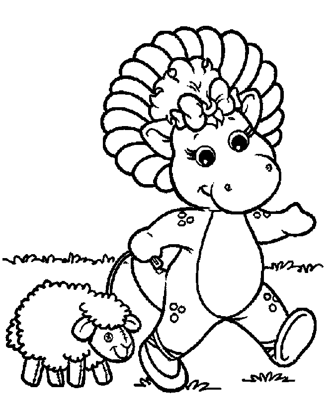 Baby Pop and Sheep Coloring Page