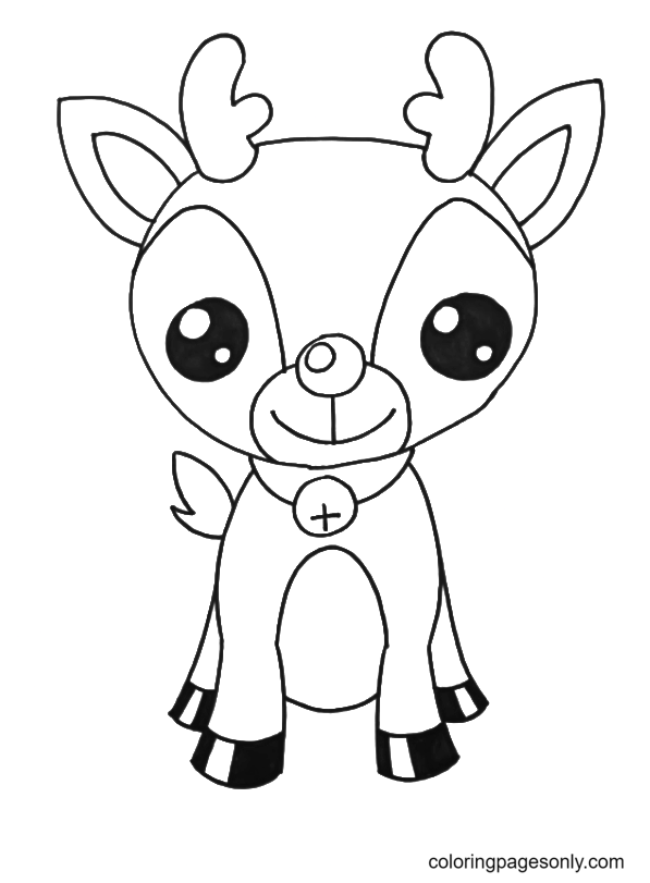 Baby Rudolph Christmas Coloring Pages