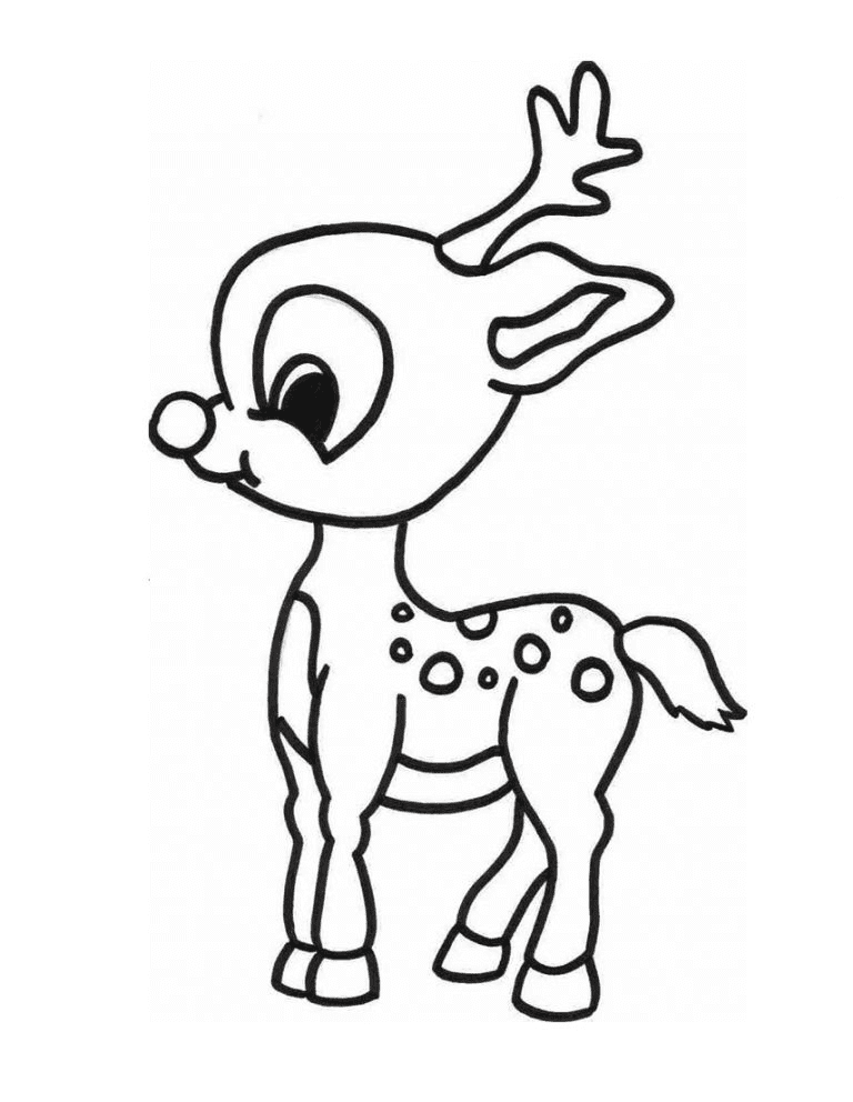 Baby Rudolph Coloring Page