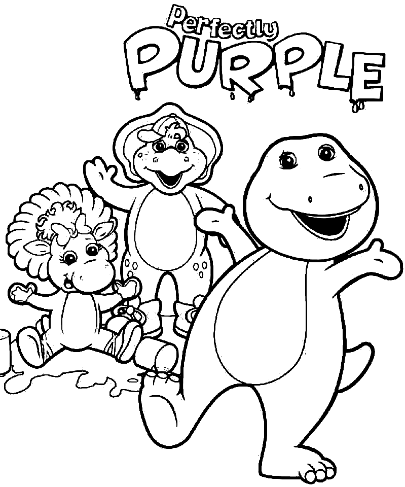 Barney, Baby Pop with Bj Coloring Pages