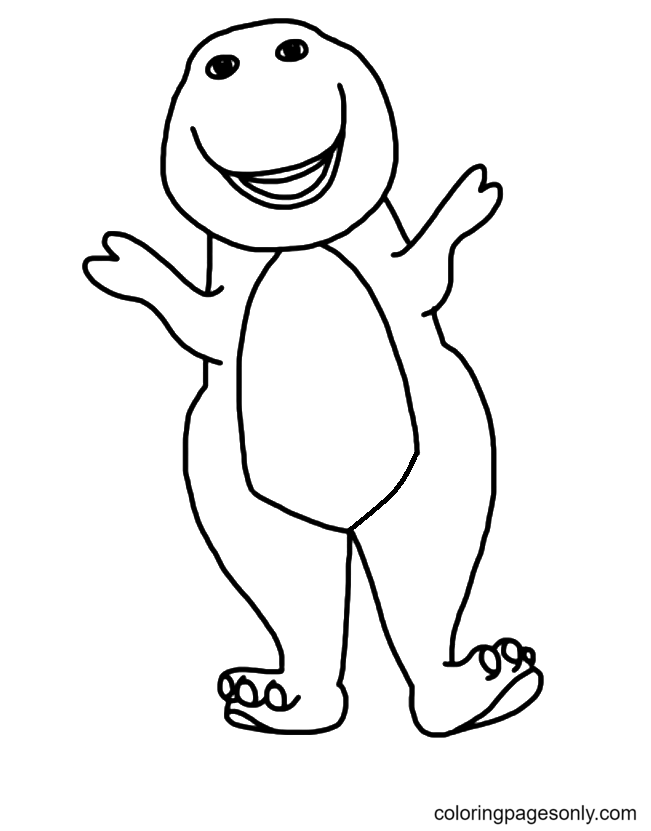 Barney From Barney And Friends Coloring Pages