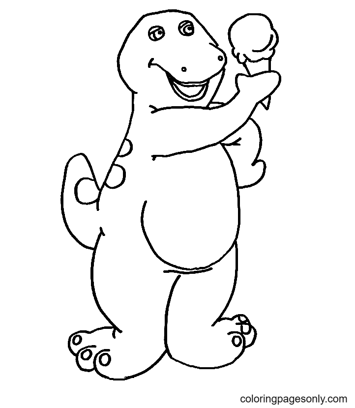 Barney The Dinosaur Coloring Page - Free Printable Coloring Pages