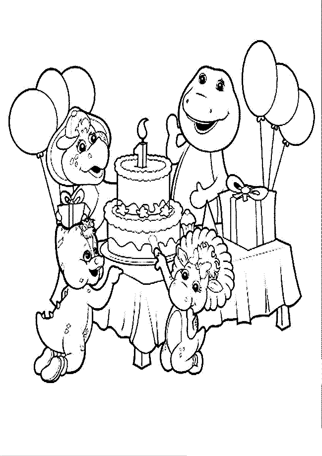 Barney and Friends Image Coloring Page