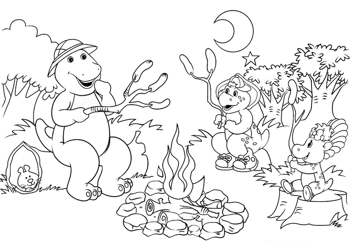Barney y sus amigos haciendo un picnic de Barney y sus amigos