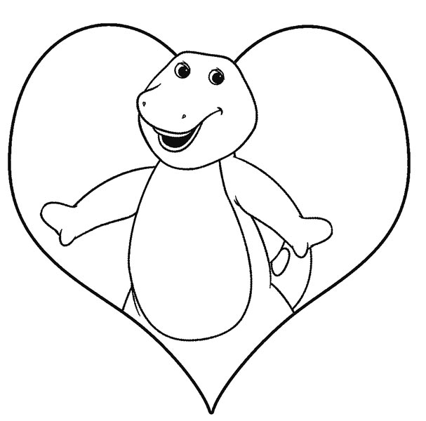 Barney to Print Free Coloring Page