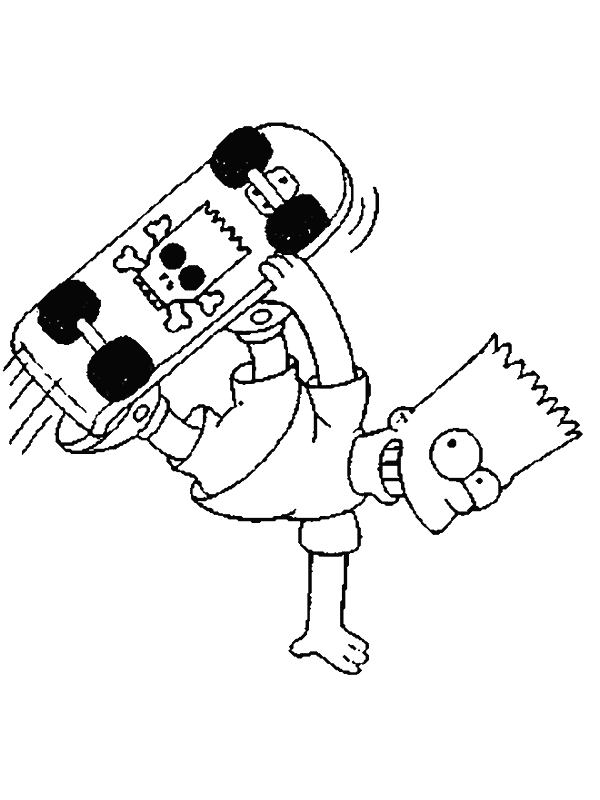Bart sullo skateboard dei Simpson