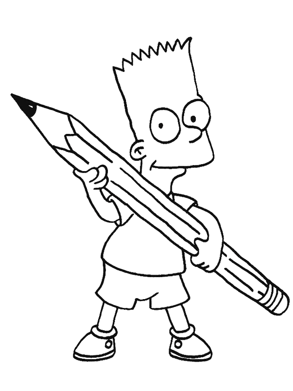 Bart Schoolboy Coloring Page