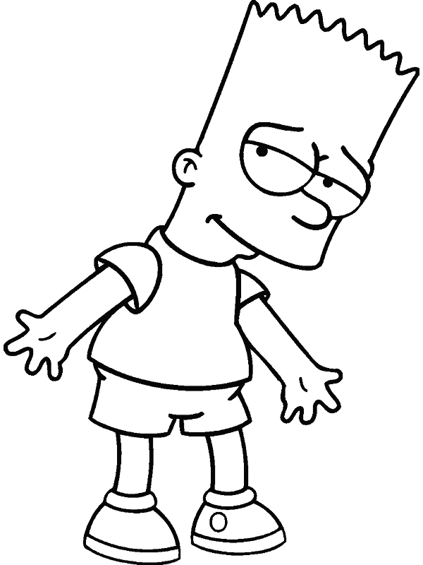 Bart Simpson Página Para Colorear