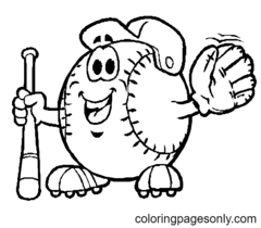 Desenhos de Beisebol para Colorir