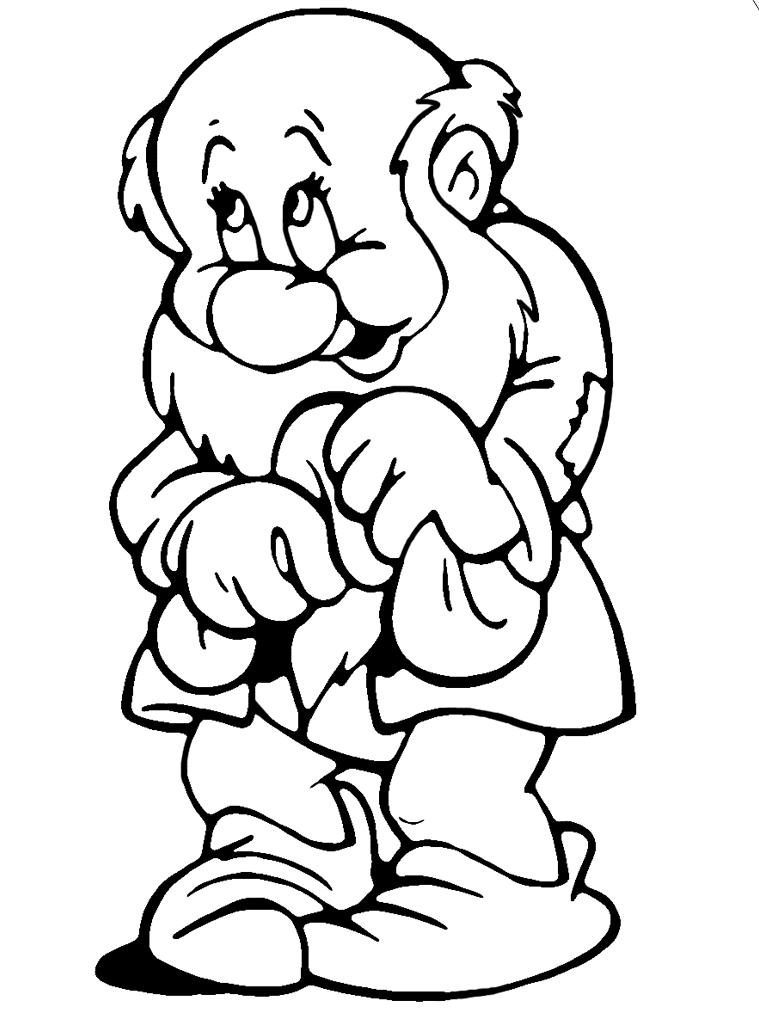 Bashful Wringing His Hat in his Hands Coloring Page