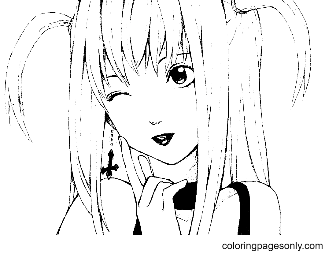 Beautiful Misa Death Note Coloring Pages