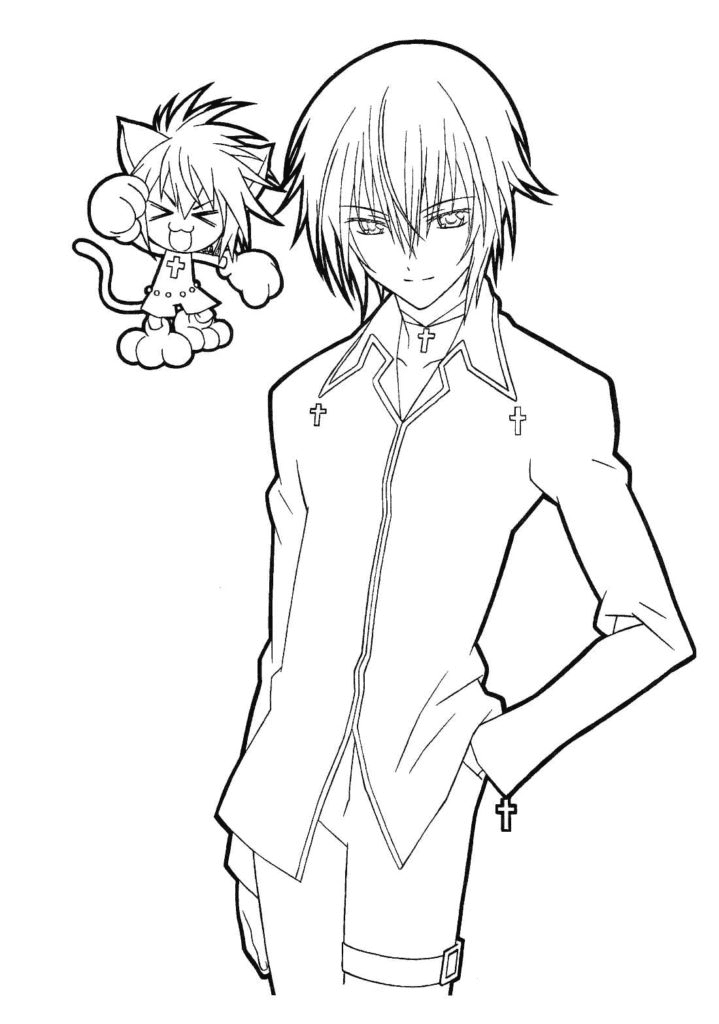 Beautiful anime boy Coloring Page - Free Printable Coloring Pages