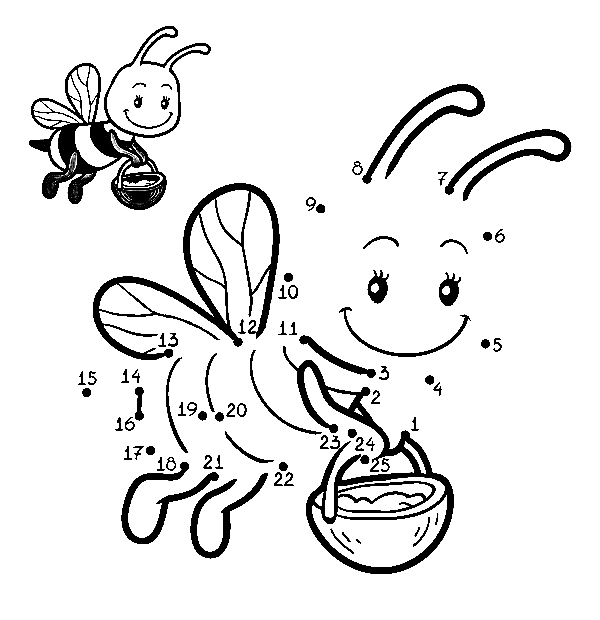Bee Verbind de stippen van Bee