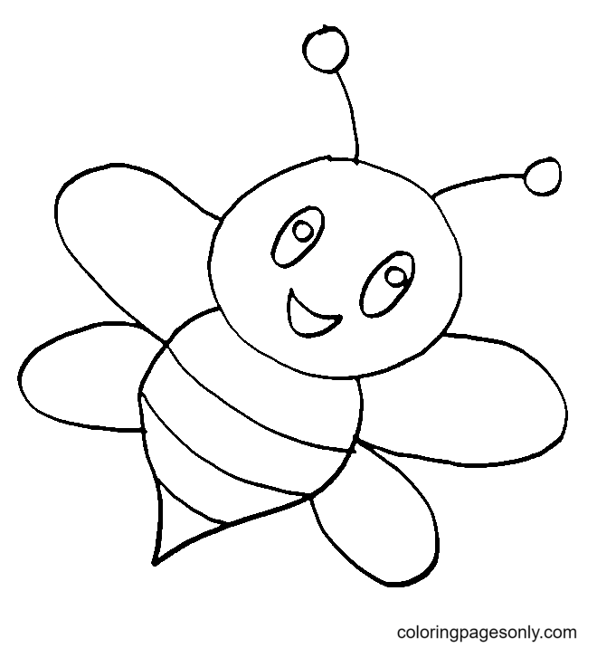 Bee for Children Coloring Page