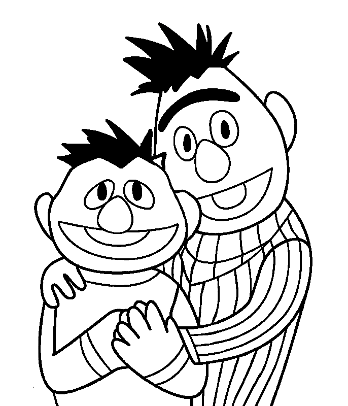 Bert and Ernie Coloring Page