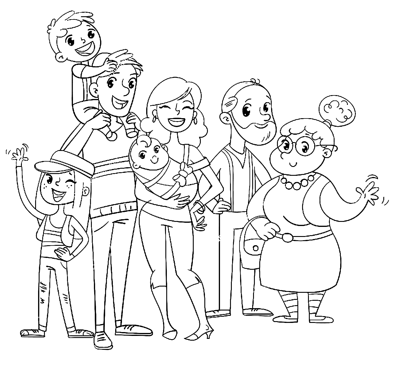 Big Family Coloring Page Free Printable Coloring Pages