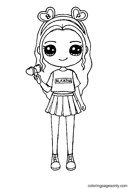 BlackPink Fan Cute Girl Coloring Pages