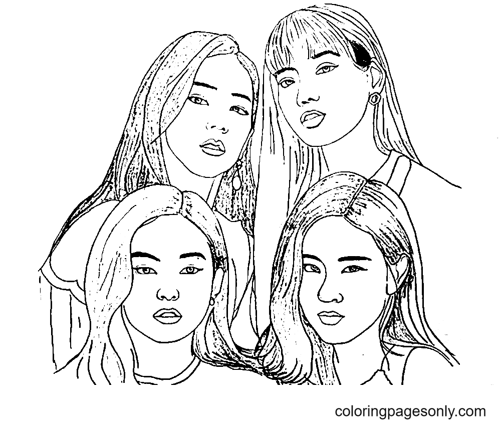 BlackPink Group Coloring Page