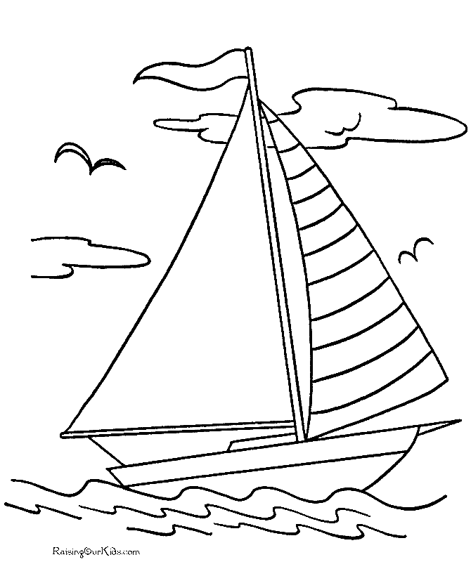 Boat for Kids Coloring Pages