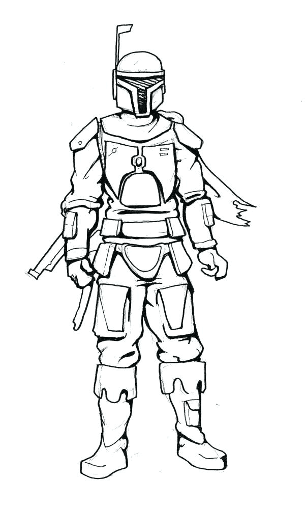 Boba Fett Free Coloring Page. 