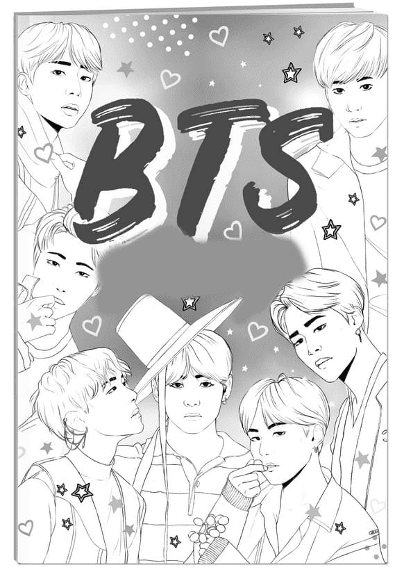Boy Band BTS Coloring Page