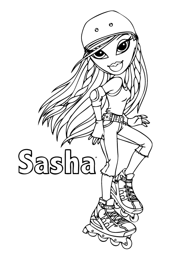 Página para colorir Bratz Sasha