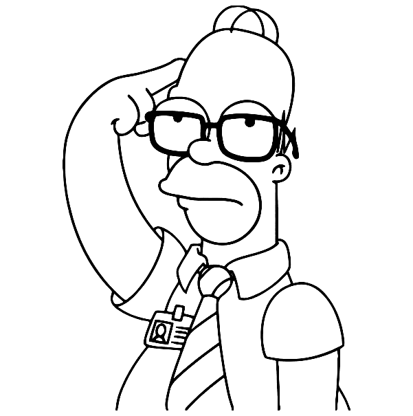 Brooding Homer Coloring Pages
