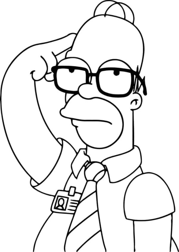 Brooding Homer Coloring Page