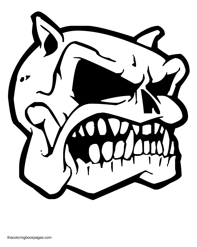 Bulldog Skull Coloring Page