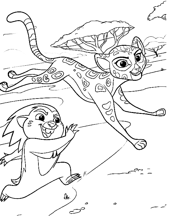 Bunga and Fuli Coloring Pages