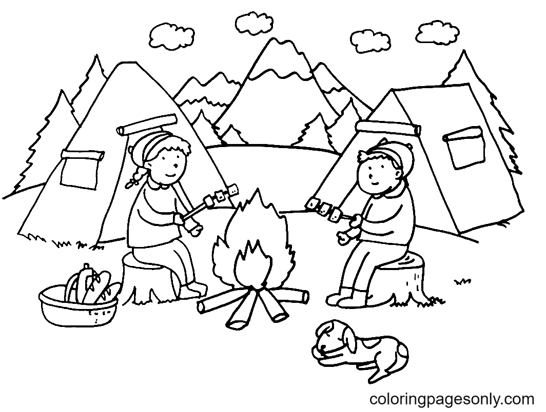 Kampvuur voor kinderen van Camping