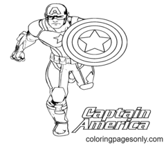 Capitán América Página Para Colorear
