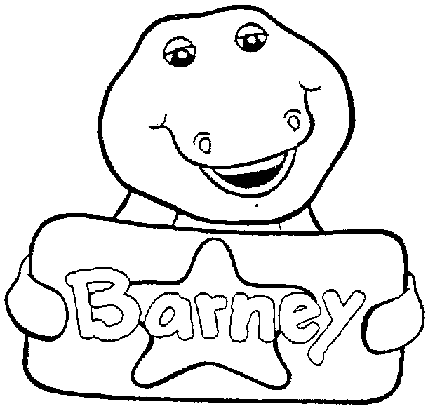 Cartoon Barney Coloring Page