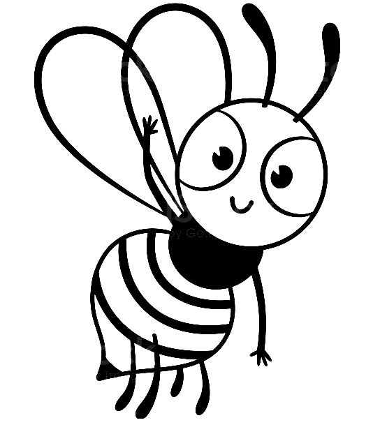 Cartoon Bee for Kid Coloring Page