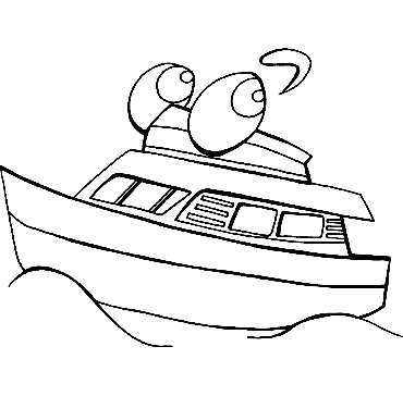 Cartoon Boat Coloring Page