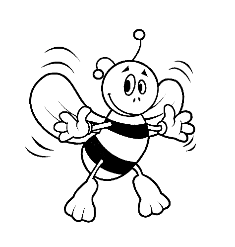 Cartoon Honey Bee Coloring Page