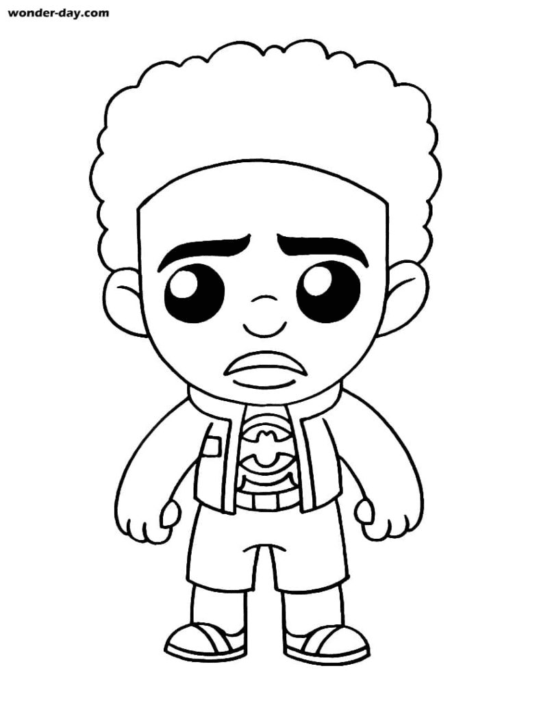 Cartoon Miles Morales Coloring Pages