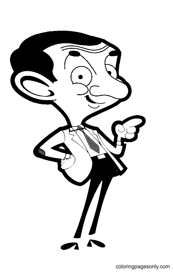 Cartoon Mr Bean Coloring Page