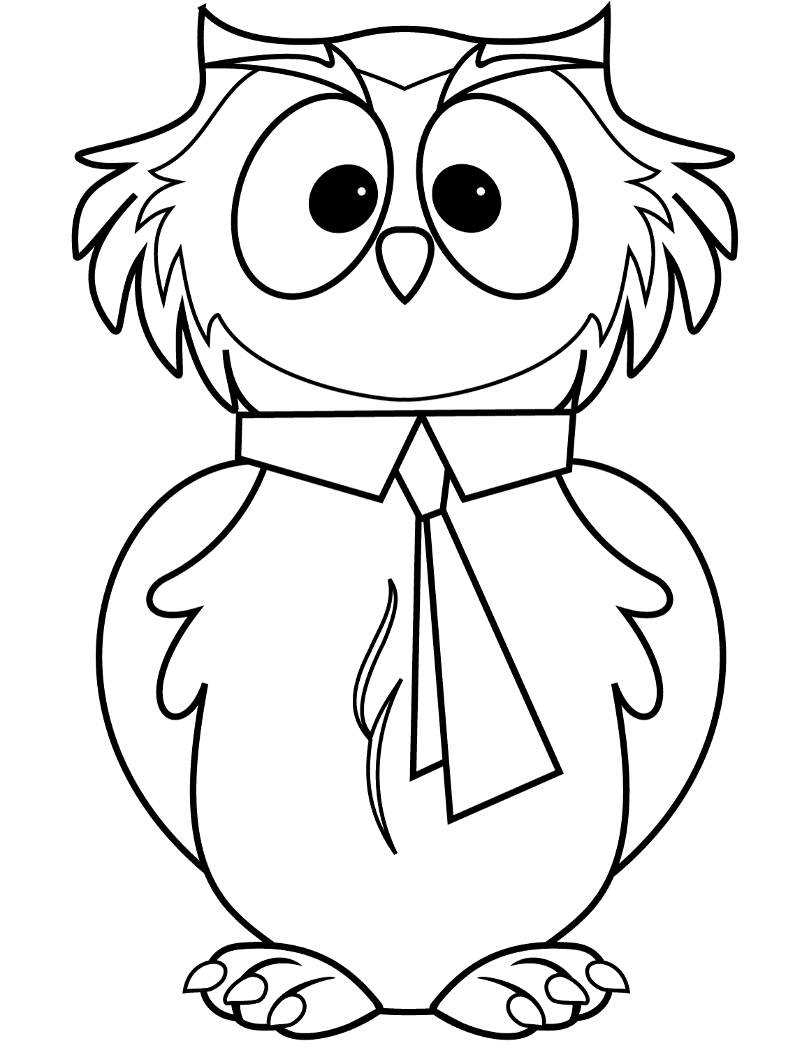 Мультяшная сова с галстуком из совы
