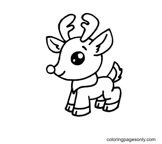 Cartoon Rudolph Coloring Pages