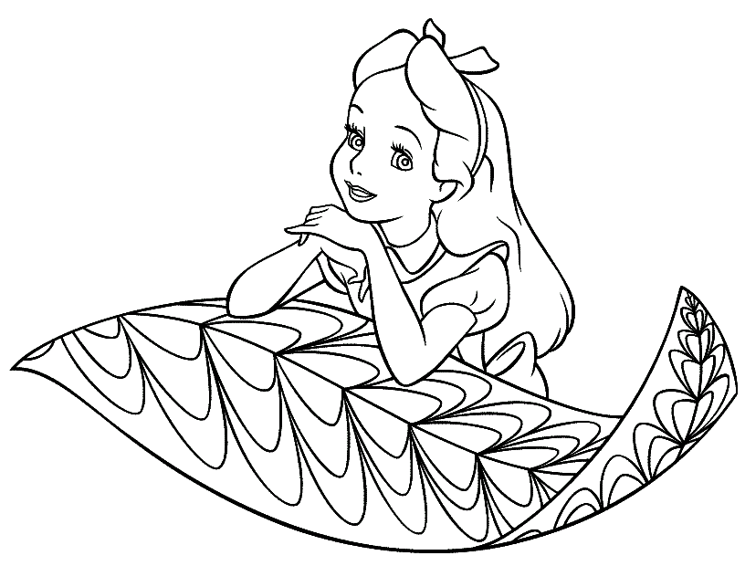 Charming Alice Coloring Page