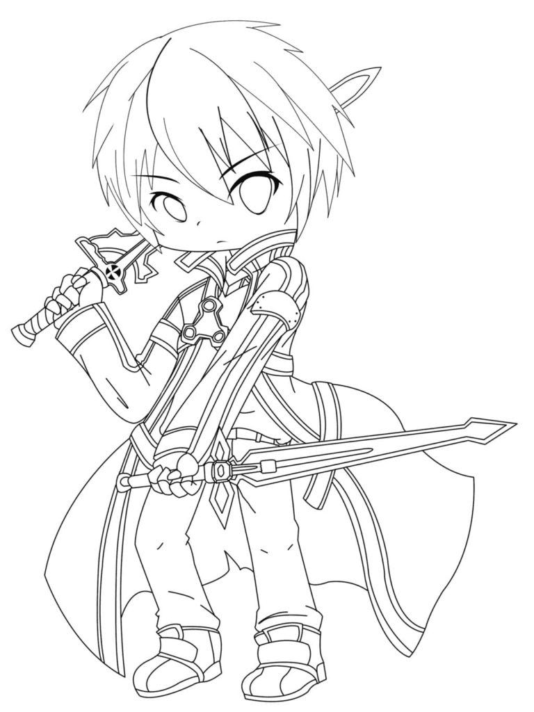 Chibi Kirito Coloring Pages   Anime Coloring Pages   Coloring ...