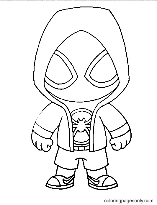 Chibi Miles Morales Coloring Page Free Printable Coloring Pages